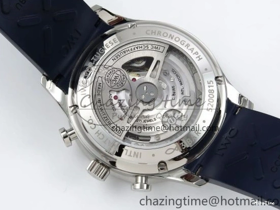 MIROTIME 0412 Casual Portuguese Chrono IW3716 Z+F 1:1 Best Edition White Dial on Blue Rubber Strap A 7016